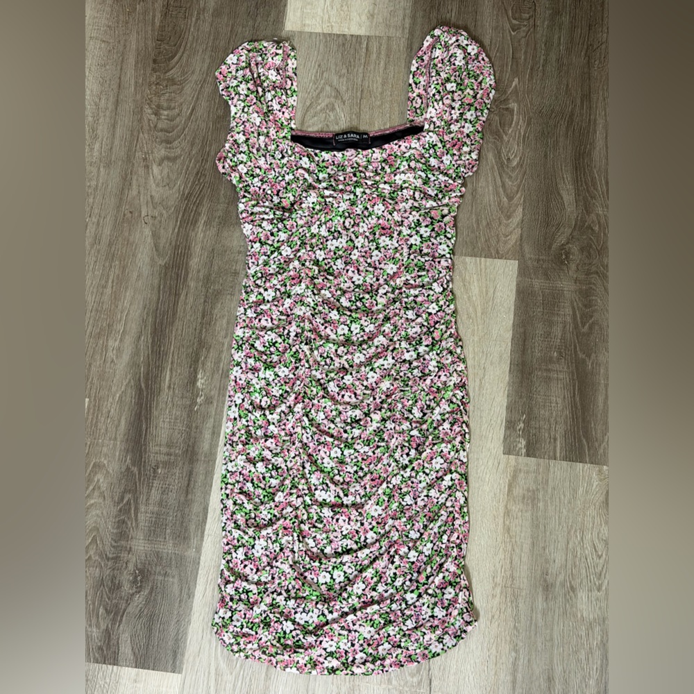 Floral Puff Sleeve Midi Dress